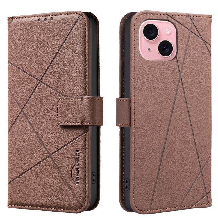 Custodia per telefono in pelle con motivo geometrico e protezione RFID., For iPhone 15, For iPhone 13 / 14, For iPhone 14 Pro, For iPhone 14 Pro Max