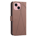 Custodia per telefono in pelle con motivo geometrico e protezione RFID., For iPhone 15, For iPhone 13 / 14, For iPhone 14 Pro, For iPhone 14 Pro Max