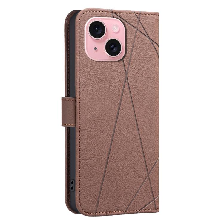 Custodia per telefono in pelle con motivo geometrico e protezione RFID., For iPhone 15, For iPhone 13 / 14, For iPhone 14 Pro, For iPhone 14 Pro Max