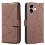 Custodia per telefono in pelle con motivo geometrico e protezione RFID., For iPhone 16, For iPhone 15 Pro Max, For iPhone 15 Pro, For iPhone 14 Plus / 15 Plus