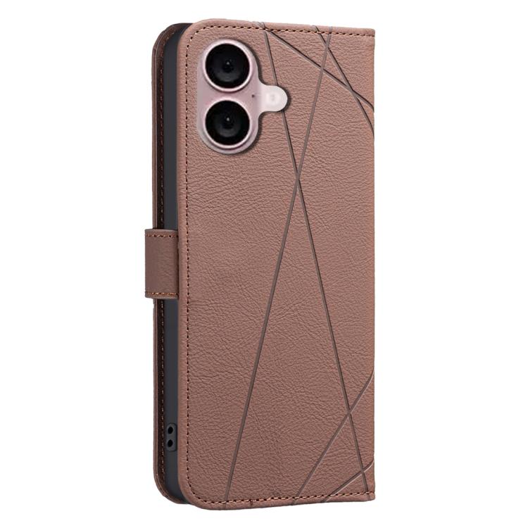 Custodia per telefono in pelle con motivo geometrico e protezione RFID., For iPhone 16, For iPhone 15 Pro Max, For iPhone 15 Pro, For iPhone 14 Plus / 15 Plus