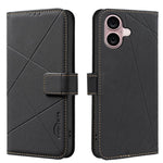 Custodia per telefono in pelle con motivo geometrico e protezione RFID., For iPhone 16, For iPhone 15 Pro Max, For iPhone 15 Pro, For iPhone 14 Plus / 15 Plus