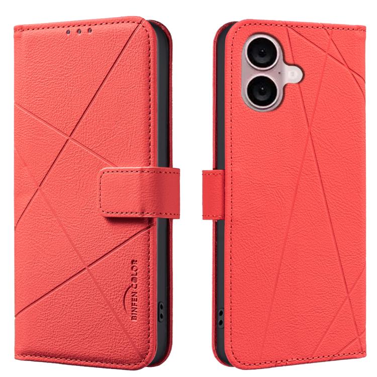 Custodia per telefono in pelle con motivo geometrico e protezione RFID., For iPhone Air, For iPhone 16 Pro Max, For iPhone 16 Pro, For iPhone 16 Plus