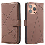 Custodia per telefono in pelle con motivo geometrico e protezione RFID., For iPhone Air, For iPhone 16 Pro Max, For iPhone 16 Pro, For iPhone 16 Plus