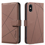 Custodia per telefono in pelle con motivo geometrico e protezione RFID., For iPhone XR, For iPhone XS Max, For iPhone 6 Plus / 7 Plus / 8 Plus