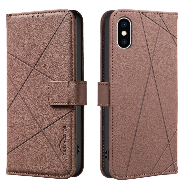 Custodia per telefono in pelle con motivo geometrico e protezione RFID., For iPhone XR, For iPhone XS Max, For iPhone 6 Plus / 7 Plus / 8 Plus