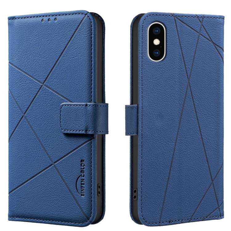 Custodia per telefono in pelle con motivo geometrico e protezione RFID., For iPhone XR, For iPhone XS Max, For iPhone 6 Plus / 7 Plus / 8 Plus
