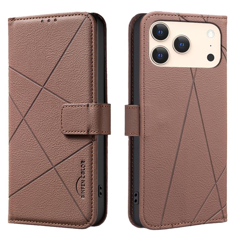Custodia per telefono in pelle con motivo geometrico e protezione RFID., For iPhone 18 Pro/17 Pro, For iPhone 18 Pro Max/17 Pro Max, For iPhone 16e / 17e, For iPhone 17
