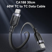 Yesido 60W 3A USB-C / Type-C to Type-C Charging Data Cable, 0.3m, 1.2m, 2m, 3m