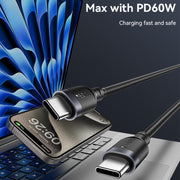 Yesido 60W 3A USB-C / Type-C to Type-C Charging Data Cable, 0.3m, 1.2m, 2m, 3m