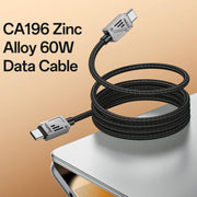 Yesido CA196 60W 3A USB-C / Type-C to Type-C Zinc Alloy Data Cable, CA196