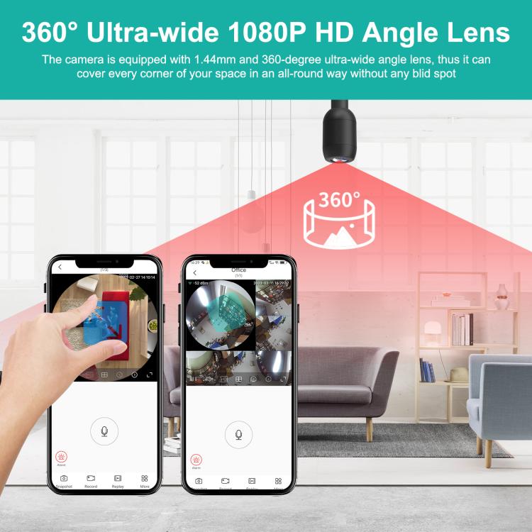 Telecamera a tubo serpentino panoramica a 360 gradi WiFi QJ700 1080P HD, con supporto per il rilevamento del movimento.