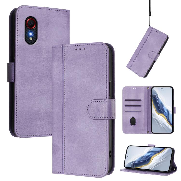Custodia per telefono in pelle stile retrò con fibbia a giunzione lineare, For Samsung Galaxy Xcover 5, For Samsung Galaxy Note20 Ultra, For Samsung Galaxy Note20