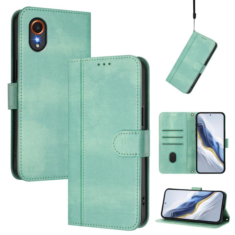Custodia per telefono in pelle stile retrò con fibbia a giunzione lineare, For Samsung Galaxy Xcover7 Pro, For Samsung Galaxy Xcover 7 5G Global, For Samsung Galaxy Xcover 6 Pro