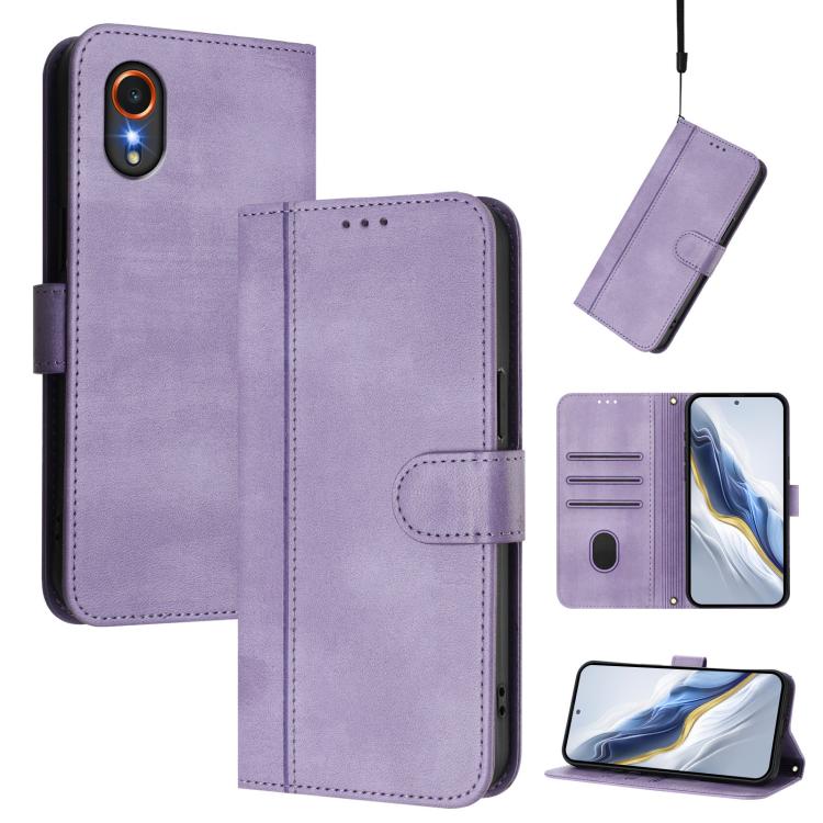 Custodia per telefono in pelle stile retrò con fibbia a giunzione lineare, For Samsung Galaxy Xcover7 Pro, For Samsung Galaxy Xcover 7 5G Global, For Samsung Galaxy Xcover 6 Pro