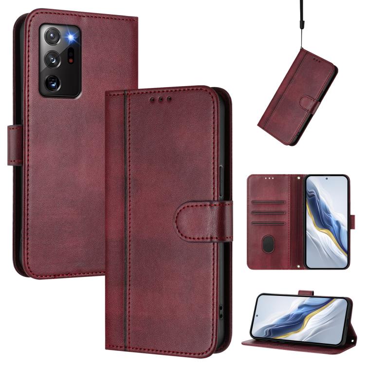Custodia per telefono in pelle stile retrò con fibbia a giunzione lineare, For Samsung Galaxy Xcover 5, For Samsung Galaxy Note20 Ultra, For Samsung Galaxy Note20