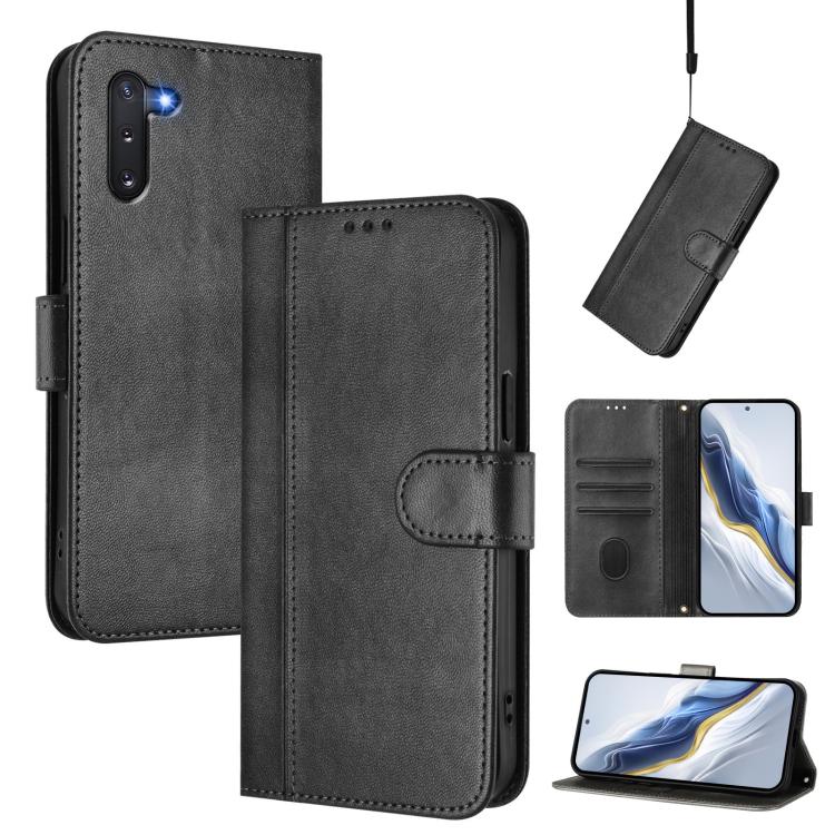 Custodia per telefono in pelle stile retrò con fibbia a giunzione lineare, For Samsung Galaxy Note10, For Samsung Galaxy Note10+