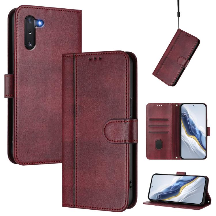 Custodia per telefono in pelle stile retrò con fibbia a giunzione lineare, For Samsung Galaxy Note10, For Samsung Galaxy Note10+
