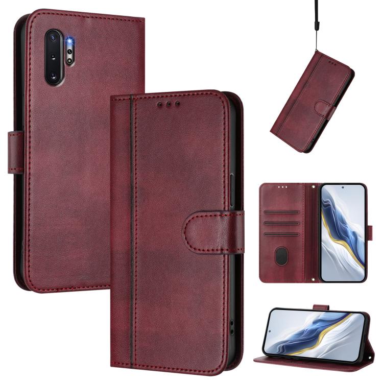 Custodia per telefono in pelle stile retrò con fibbia a giunzione lineare, For Samsung Galaxy Note10, For Samsung Galaxy Note10+
