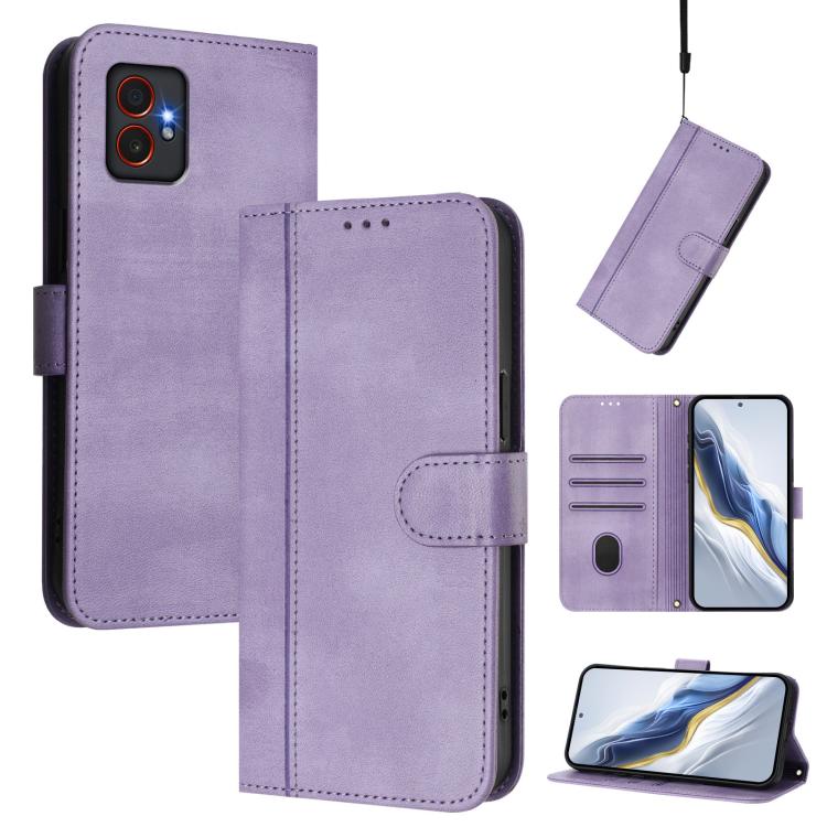 Custodia per telefono in pelle stile retrò con fibbia a giunzione lineare, For Samsung Galaxy Xcover7 Pro, For Samsung Galaxy Xcover 7 5G Global, For Samsung Galaxy Xcover 6 Pro