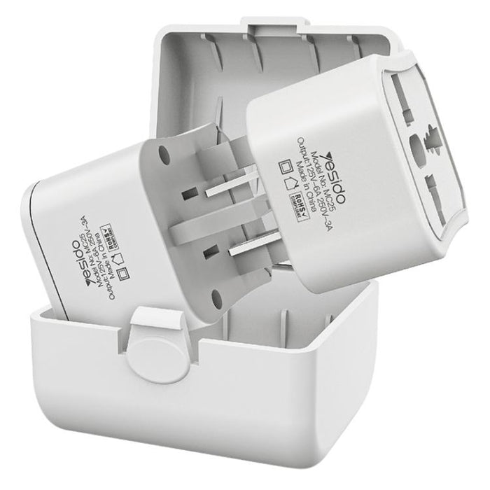 Kit adattatore da viaggio multifunzione universale Yesido MC25 da 750 W con custodia., MC25