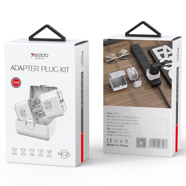 Adattatore da viaggio universale Yesido MC25 750W con custodia