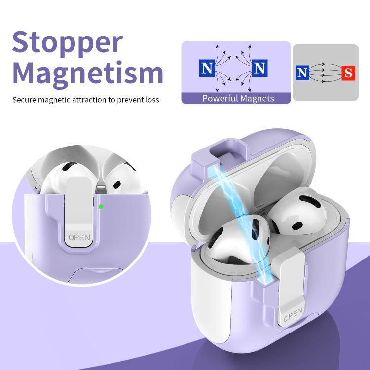 Custodia per auricolari con coperchio a scomparsa automatico e blocco di sicurezza., For AirPods Pro, For AirPods 2 / 1