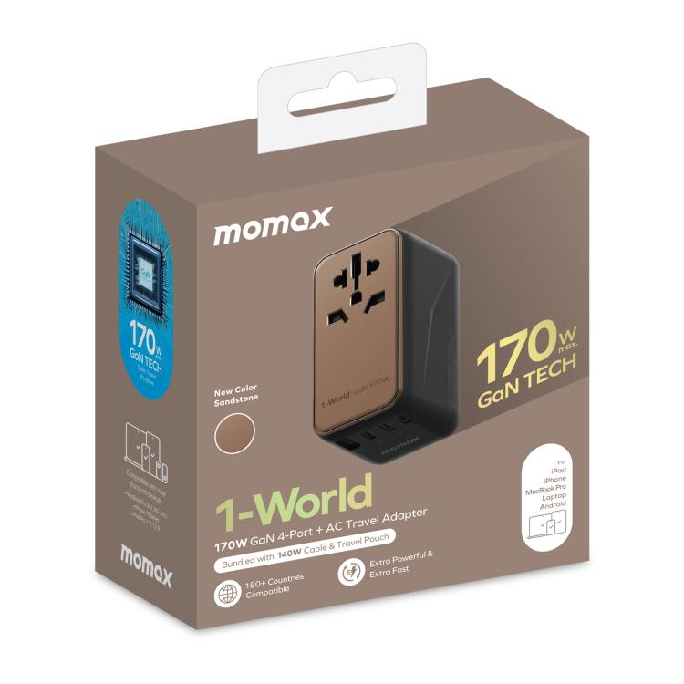 Caricabatterie da viaggio MOMAX UA17 170W GaN PD