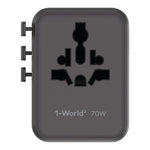 Caricabatterie da viaggio MOMAX UA22 70W Dual AC GaN