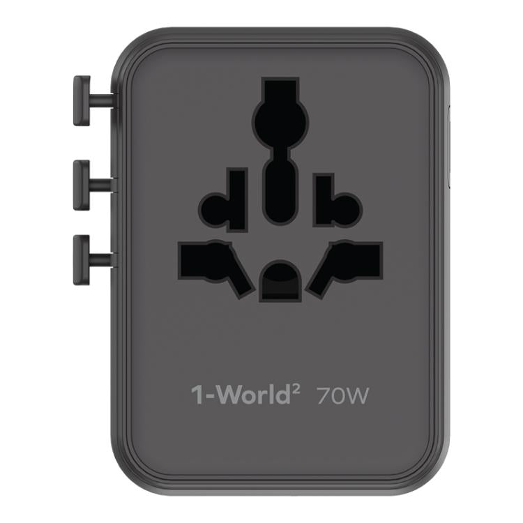 Caricabatterie da viaggio MOMAX UA22 70W Dual AC GaN