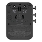 Caricabatterie da viaggio MOMAX UA22 70W Dual AC GaN