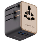 Caricabatterie da viaggio MOMAX UA22 70W Dual AC GaN