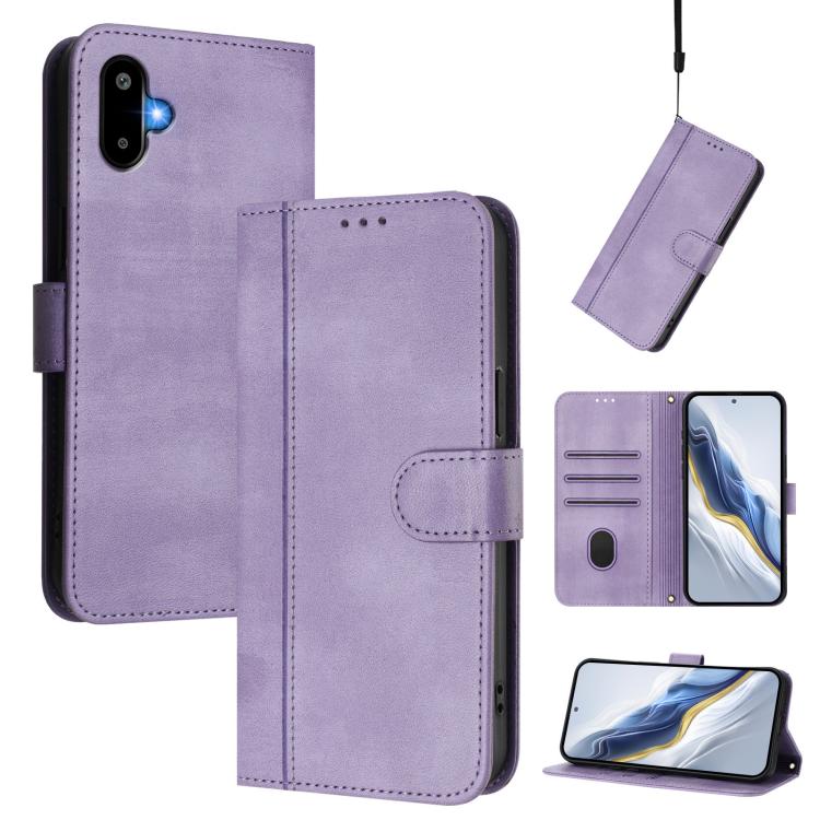 Custodia per telefono in pelle stile retrò con fibbia a giunzione lineare, For Samsung Galaxy M56 5G, For Samsung Galaxy M16 5G / F16 5G, For Samsung Galaxy M06 5G / F06 5G