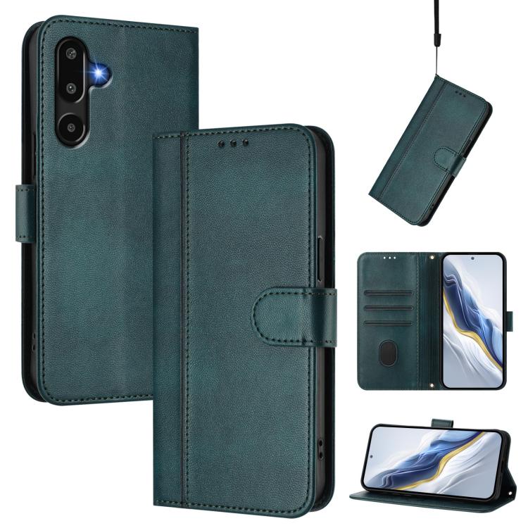 Custodia per telefono in pelle stile retrò con fibbia a giunzione lineare, For Samsung Galaxy M56 5G, For Samsung Galaxy M16 5G / F16 5G, For Samsung Galaxy M06 5G / F06 5G