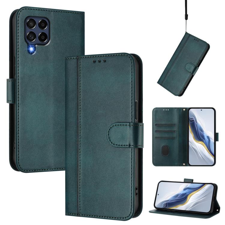 Custodia per telefono in pelle stile retrò con fibbia a giunzione lineare, For Samsung Galaxy M53 5G, For Samsung Galaxy M33 5G Global, For Samsung Galaxy M52