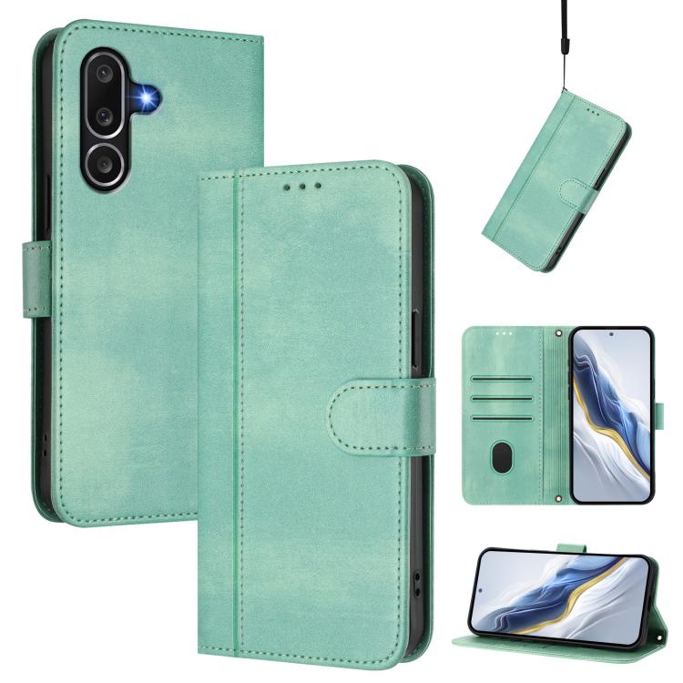 Custodia per telefono in pelle stile retrò con fibbia a giunzione lineare, For Samsung Galaxy M56 5G, For Samsung Galaxy M16 5G / F16 5G, For Samsung Galaxy M06 5G / F06 5G