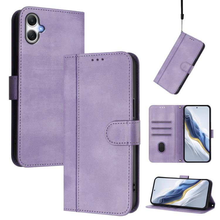 Custodia per telefono in pelle stile retrò con fibbia a giunzione lineare, For Galaxy A06 4G / 5G, For Galaxy A56 5G, For Galaxy A26 5G Global