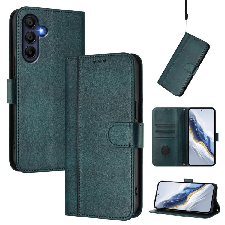Custodia per telefono in pelle stile retrò con fibbia a giunzione lineare, For Galaxy A06 4G / 5G, For Galaxy A56 5G, For Galaxy A26 5G Global