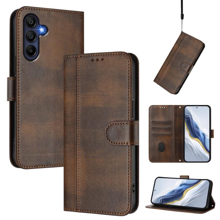 Custodia per telefono in pelle stile retrò con fibbia a giunzione lineare, For Galaxy A06 4G / 5G, For Galaxy A56 5G, For Galaxy A26 5G Global