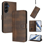 Custodia per telefono in pelle stile retrò con fibbia a giunzione lineare, For Galaxy A05s Global / F14 4G, For Galaxy A15 4G / 5G, For Galaxy A55 5G Global