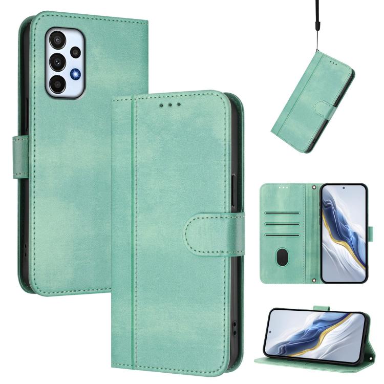 Custodia per telefono in pelle stile retrò con fibbia a giunzione lineare, For Galaxy A23 4G / 5G, For Galaxy A04 Core / A03 Core 4G, For Galaxy A04e 4G / F04 / M04 4G