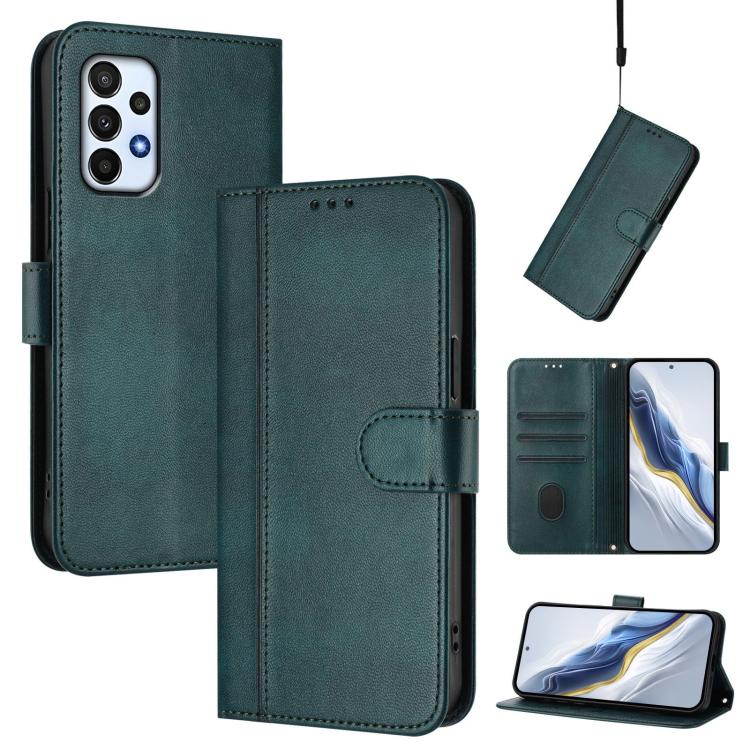 Custodia per telefono in pelle stile retrò con fibbia a giunzione lineare, For Galaxy A23 4G / 5G, For Galaxy A04 Core / A03 Core 4G, For Galaxy A04e 4G / F04 / M04 4G