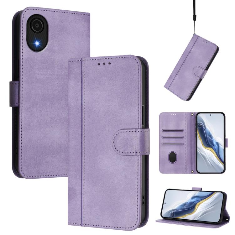 Custodia per telefono in pelle stile retrò con fibbia a giunzione lineare, For Galaxy A23 4G / 5G, For Galaxy A04 Core / A03 Core 4G, For Galaxy A04e 4G / F04 / M04 4G
