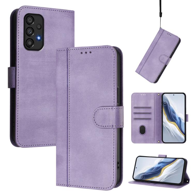 Custodia per telefono in pelle stile retrò con fibbia a giunzione lineare, For Galaxy A73 5G, For Galaxy A33 5G, For Galaxy A03 166mm