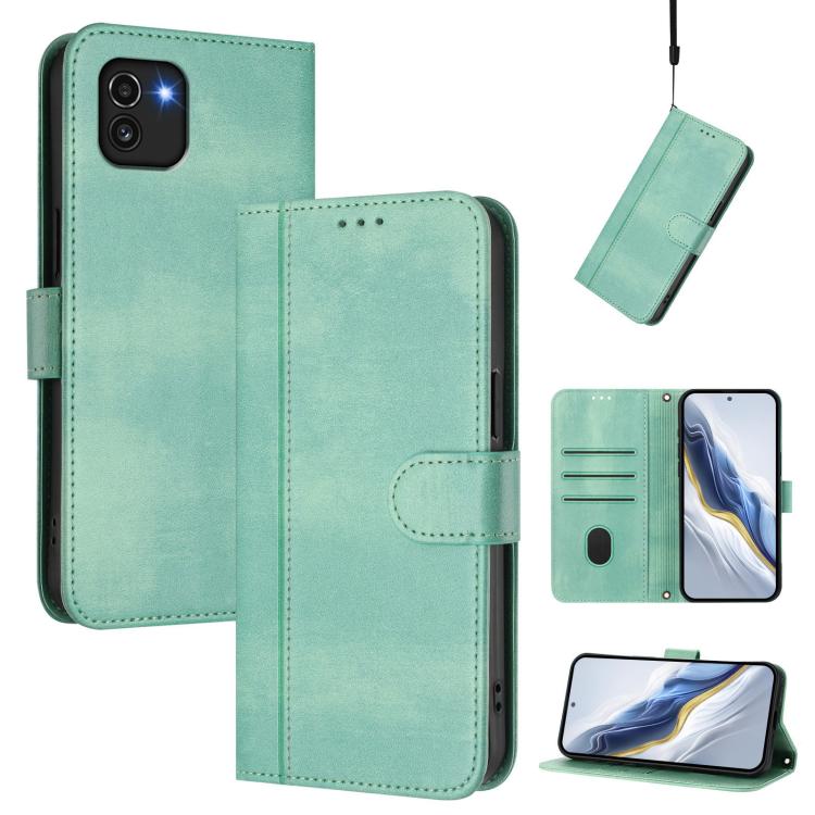 Custodia per telefono in pelle stile retrò con fibbia a giunzione lineare, For Galaxy A73 5G, For Galaxy A33 5G, For Galaxy A03 166mm