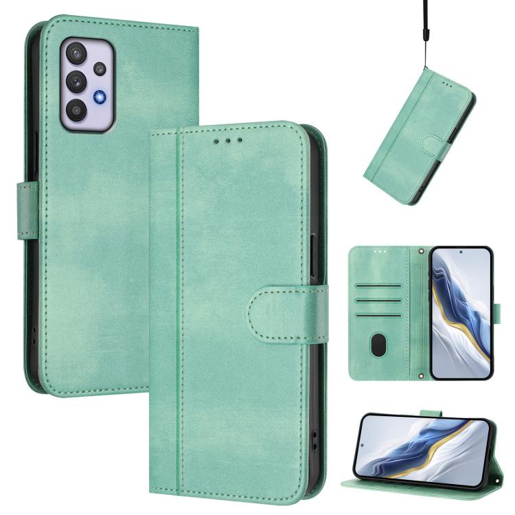 Custodia per telefono in pelle stile retrò con fibbia a giunzione lineare, For Galaxy A03 164mm, For Galaxy A32 5G / M32 5G, For Galaxy A52 4G / 5G