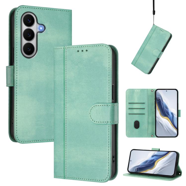 Custodia per telefono in pelle stile retrò con fibbia a giunzione lineare, For Galaxy A27 5G, For Galaxy A17 5G, For Galaxy A07 4G