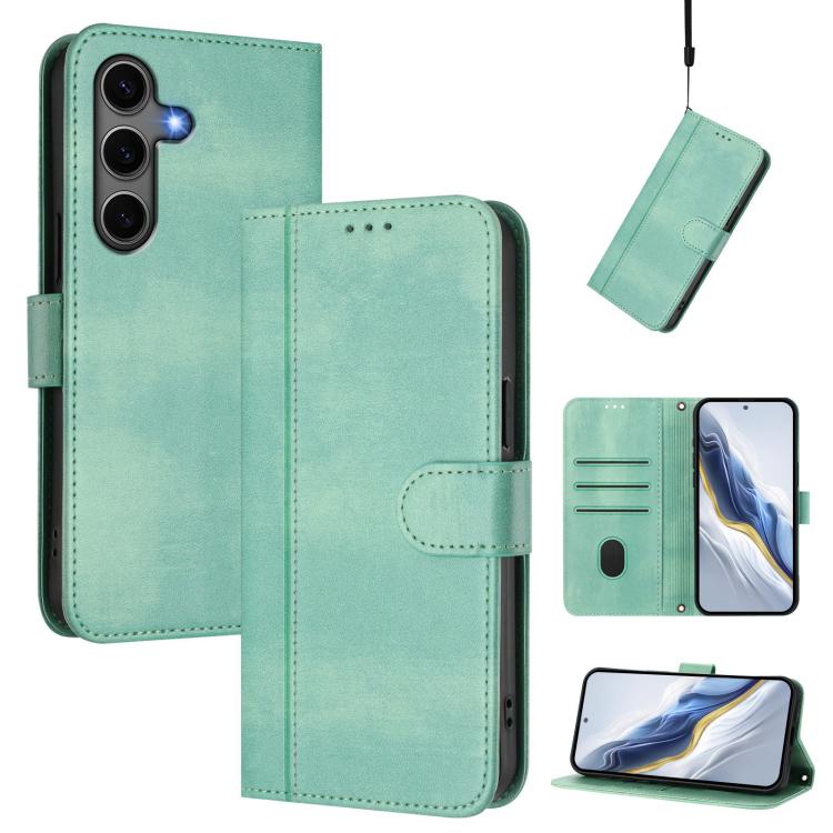Custodia per telefono in pelle stile retrò con fibbia a giunzione lineare, For Samsung Galaxy S25 Edge 5G, For Samsung Galaxy S25 / S24 5G, For Samsung Galaxy S25+ / S24+ 5G