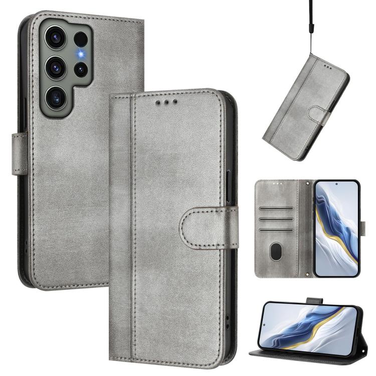 Custodia per telefono in pelle stile retrò con fibbia a giunzione lineare, For Samsung Galaxy S23 FE 5G, For Samsung Galaxy S23 Ultra 5G, For Samsung Galaxy S23+ 5G