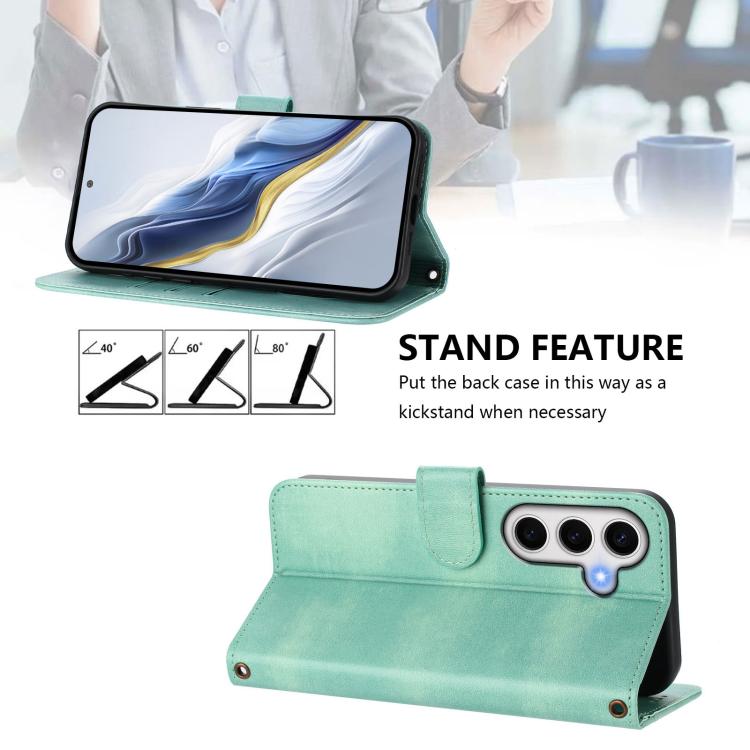 Custodia per telefono in pelle stile retrò con fibbia a giunzione lineare, For Samsung Galaxy S23 FE 5G, For Samsung Galaxy S23 Ultra 5G, For Samsung Galaxy S23+ 5G